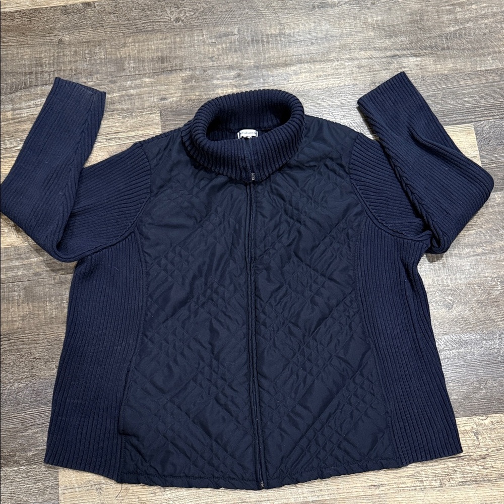 Croft & Barrow Navy Ribbed Knit Sweater